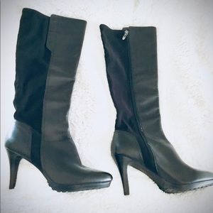 Tahari black knee high heel boots size 11